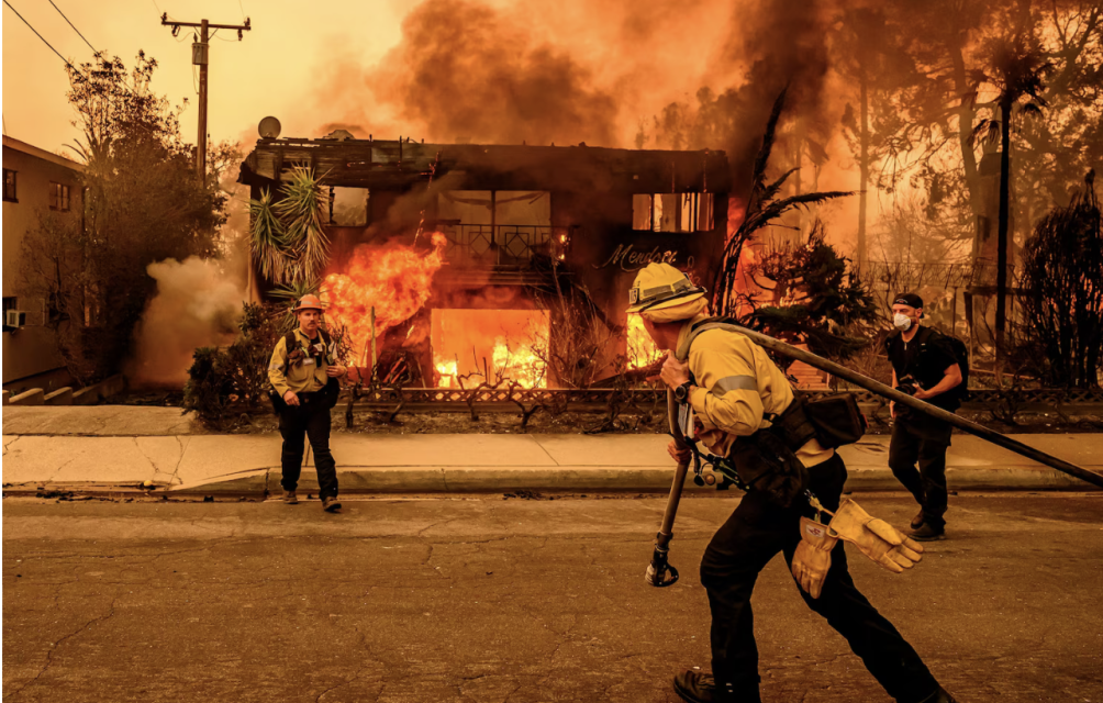 Firefighters working tirelessly to stop the fires in California.